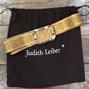Judith Leiber Vintage Belt with Gemstones in Gold